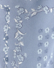 Baby Girl Floral Drawstring Knit Joggers - Blue