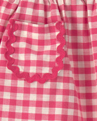 Baby Girl Gingham Pocket Skort - Red