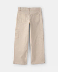 Girls Straight-Leg Cargo Pants - Cream
