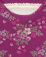 Girls Floral Long-Sleeve Top - Purple