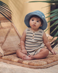 Baby Organic Cotton Knit Romper in Stripes