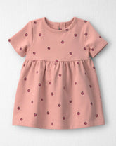 Baby Girl Organic Cotton French Terry Dress in Apples