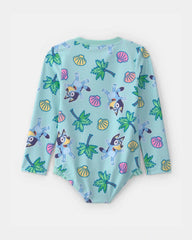 Toddler Girl 1-Piece Bluey™ Rashguard Swimsuit - Blue