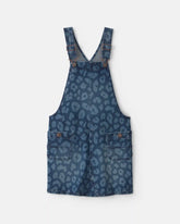 Girls Leopard Denim Skirtall - Dark Wash