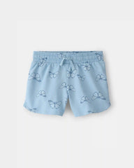 Girls Butterfly French Terry Shorts - Blue
