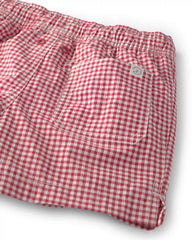 Baby Boy Recycled Swim Trunks in Red Gingham