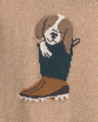 Toddler Boy Dog Sweater - Brown