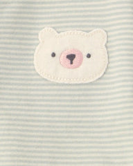 Baby Girl 3-Piece Bear Long-Sleeve Top & Pant Set - Green