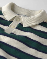 Boys Organic Cotton Sweater Knit Polo in Stripes