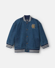Boys Varsity Denim Jacket - Medium Wash
