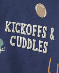 Baby Boy 2-Piece Football French Terry Pullover & Pant Set - Navy Blue