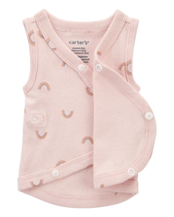 Baby Girl Preemie Rainbow Cotton Tank - Pink