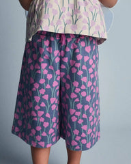 Toddler Girl Wide-Leg Pants in Wildflowers - Blue/Purple