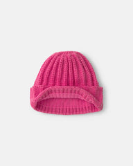 Toddler Girl Ribbed Beanie - Pink