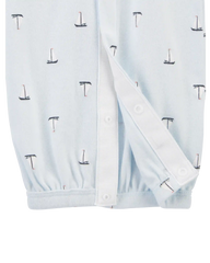 Baby Boy Preemie Sailboat Sleeper Gown