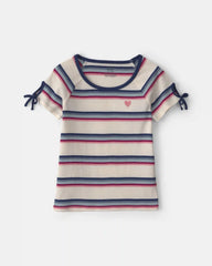 Girls Heart Striped Top