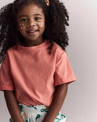 Toddler Rolled Cuff Tee - Coral
