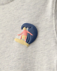 Baby Boy Surfer Graphic Tee - Grey