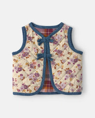Baby Girl Floral Vest - Cream