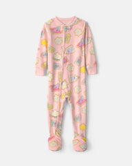 Baby Girl 1-Piece Disney Holiday Princess 2-Way Zip DreamPlush Snug Fit Footed Pajama - Pink