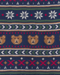 Kids Bear Fair Isle Sweater - Navy Blue
