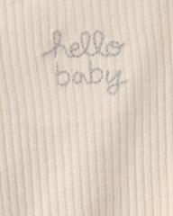 Baby Hello Baby' Cotton Sleep & Play Pajamas - Ivory