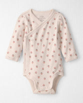 Baby Girl Organic Cotton Wrap Bodysuit in Strawberry Print