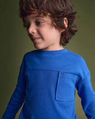 Toddler Ribbed Long-Sleeve Pocket Tee - Royal Blue