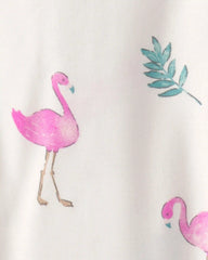 Baby Girl Flamingo PurelySoft 2-Way Zip Sleep & Play Pajamas - Ivory