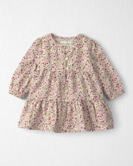 Baby Girl Organic Cotton Dobby Dress in Floral