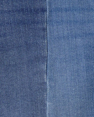 Girls Colorblock Denim Shorts - Dark Wash