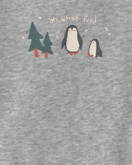 Baby Boy 3-Piece Penguin Long-Sleeve Bodysuit & Pant Set - Green/Grey/Cream