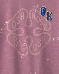 Girls 'OshKosh' Graphic Tee - Purple