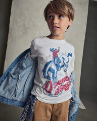 Boys Cowboy Graphic Tee - Cream