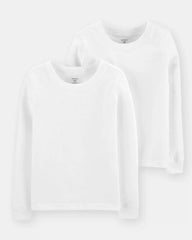 Boys 2-Pack Long-Sleeve Undershirts - White