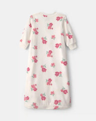 Baby Girl Floral Fleece Sleep Bag - Cream