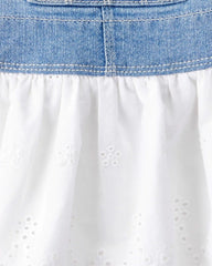 Baby Girl Eyelet Denim Jumper Dress