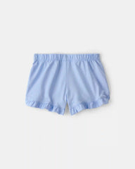 Baby Girl 2-Pack Flutter-Hem Fashion Shorts - Orange/Blue