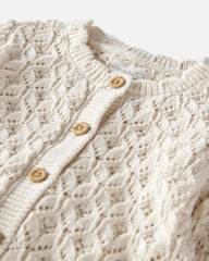 Baby Girl Organic Cotton Pointelle Sweater Knit Cardigan
