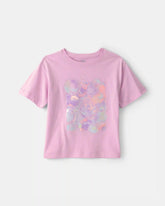 Girls Bubble Oversized Graphic Tee - Pink