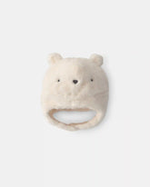 Baby Polar Bear Christmas Fleece Hat - Cream