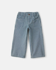 Toddler Girl Hickory Stripe Denim Relaxed Jeans - Light Wash