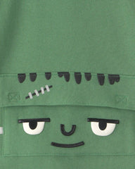 Toddler Boy Frankenstein Halloween Hoodie - Green