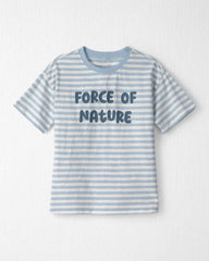 Kids Organic Cotton 'Force of Nature' Tee in Stripes