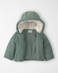 Baby Recycled Teddy Fleece Hooded Puffer Jacket