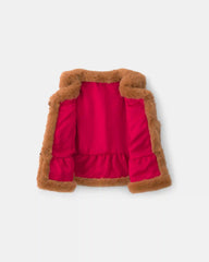 Baby Girl Faux Fur Vest - Brown