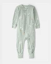 Toddler Easter Bunny PurelySoft 1-Piece 2-Way Zip Pajama - Green