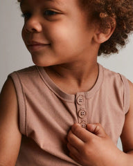 Toddler Boy Henley Tank - Light Brown