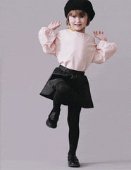 Toddler Girl Reagan Skort in Faux Leather - Black