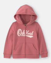 Toddler Girl OshKosh Logo Fleece Zip-Up Hoodie - Pink